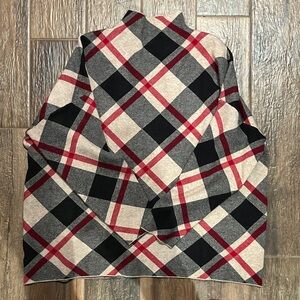 Rachel Zoe Red and Black Plaid Shawl